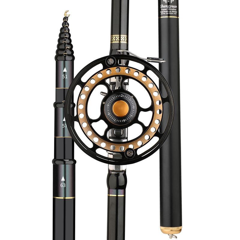 极速谷麦杆超轻超硬n19调溪流盘车竿不剪线谷麦钓竿定位前打逗钓