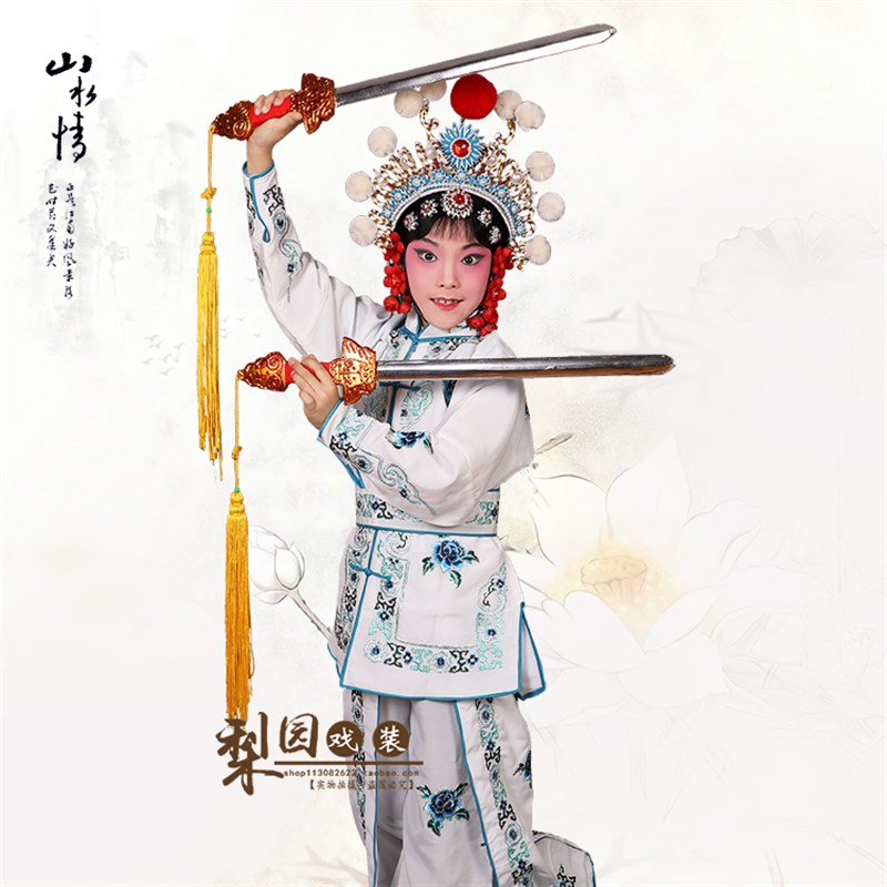 极速儿童女打衣 戏曲 q京剧白蛇传盗仙草古装小青戏服武旦衣刀马