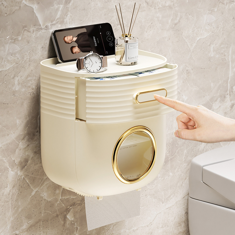 极速卫生间纸巾盒防水厕r纸免打孔抽纸厕所放置手纸卫生纸置物架