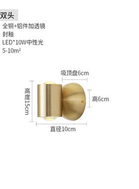 极速轻奢全铜壁灯现代简r约房间卧室床头灯感轻奢金色新款过道背