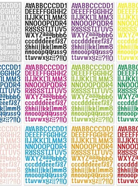 极速2 Sheets Self Adhesive Alphabet Letters NPumbers Sticker