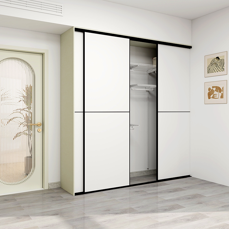 福倍斯金属衣帽间步入式衣柜移门定制推拉门环保板材12mm多层板