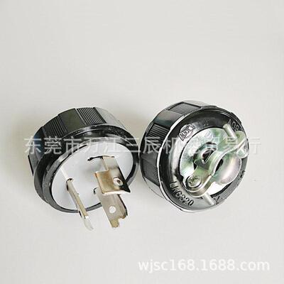 三脚台湾隆光LKEW引挂式LK6320 20A250V3P旋转防松电木环保铜插脚