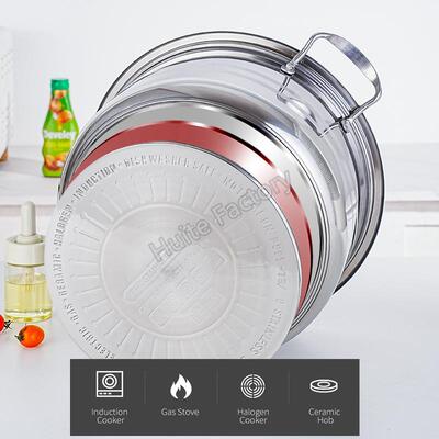 厂家不锈钢加厚厨房烹饪锅反边汤锅多件套炊具套装Cookware Sets