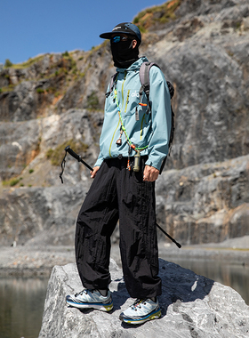 当潮马户外登山徒步吸湿速干可调节休闲长裤宽松伞兵裤IZEXX80756