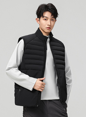 当潮马户外运动休闲羽绒马甲男士无袖立领保暖外套YYS-YR25075