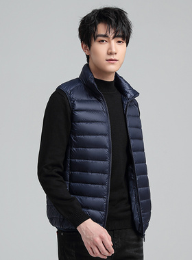 当潮马轻薄款羽绒马甲男冬季立领马夹户外运动保暖坎肩YYS50181