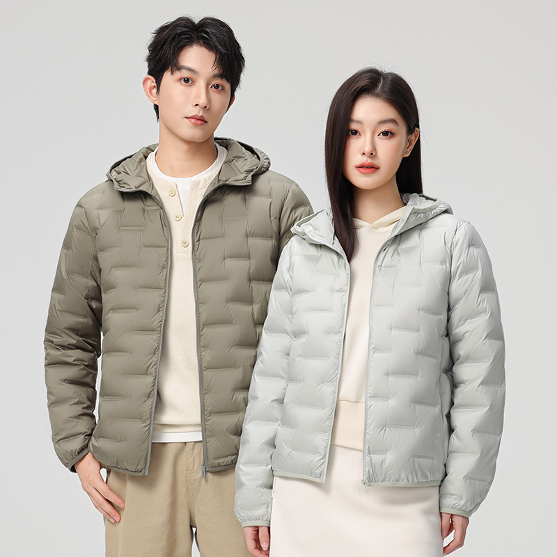 当潮马户外运动高品质新国标90绒轻薄羽绒服情侣连帽外套YYS93613