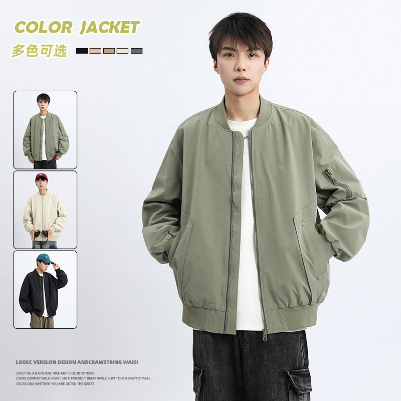 当潮马新款大码夹克男棒球服美式飞行服加肥加大胖子M-8XLJYD5820