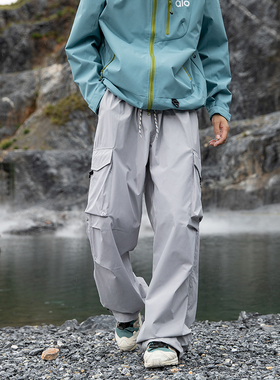 当潮马美式工装裤春秋季薄款速干阔腿伞兵裤休闲裤长裤IZEXX80762