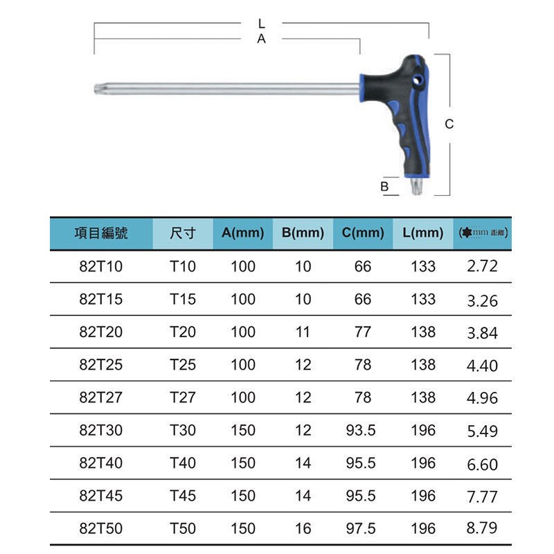 进口梅花T型内六角扳手丁字星型梅花螺丝刀T10T15T20T25T30T40