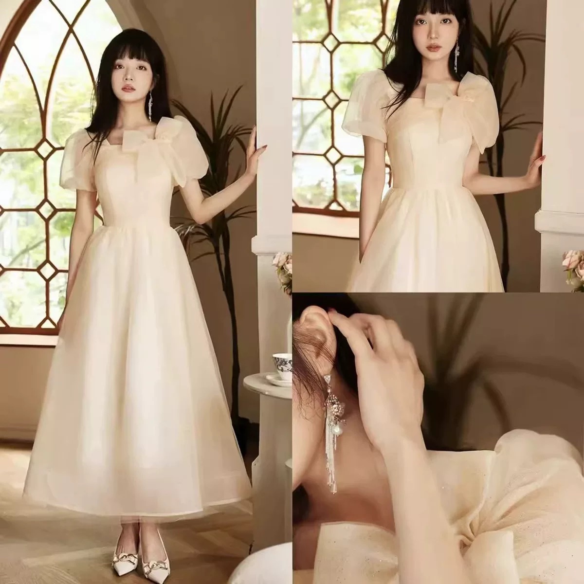 轻晚礼服高级感高端轻奢生日宴会伴娘服主持高中生成人礼日常