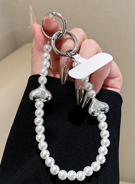 【班诗迪】创意电镀爱心手机挂绳diy手机壳挂件ccd串珠包包挂饰女款网红同款手腕手链原创手工制作2025年新款