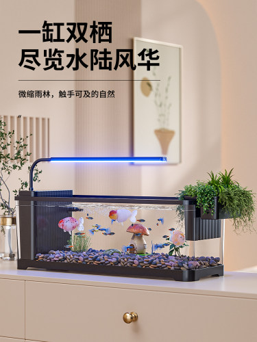 鱼缸过滤制氧一体机2025新款小型客厅水族箱生态造景桌面金鱼鱼缸