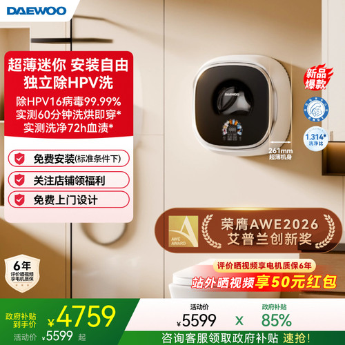 【人气新品】大宇壁挂超薄洗烘