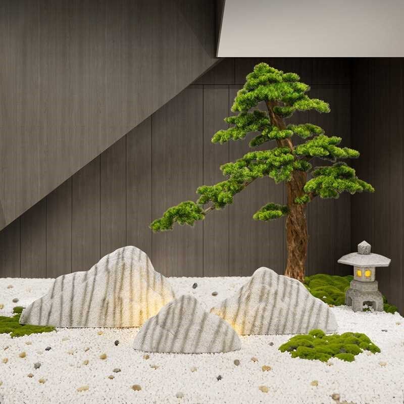 雪浪石切b片组合景观石室内外庭院造景园林风景石假山石头装饰摆