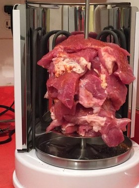 垂直烤肉炉电烧烤炉台面o烤箱Shawarma机器烤肉炉商用小型无烟烤