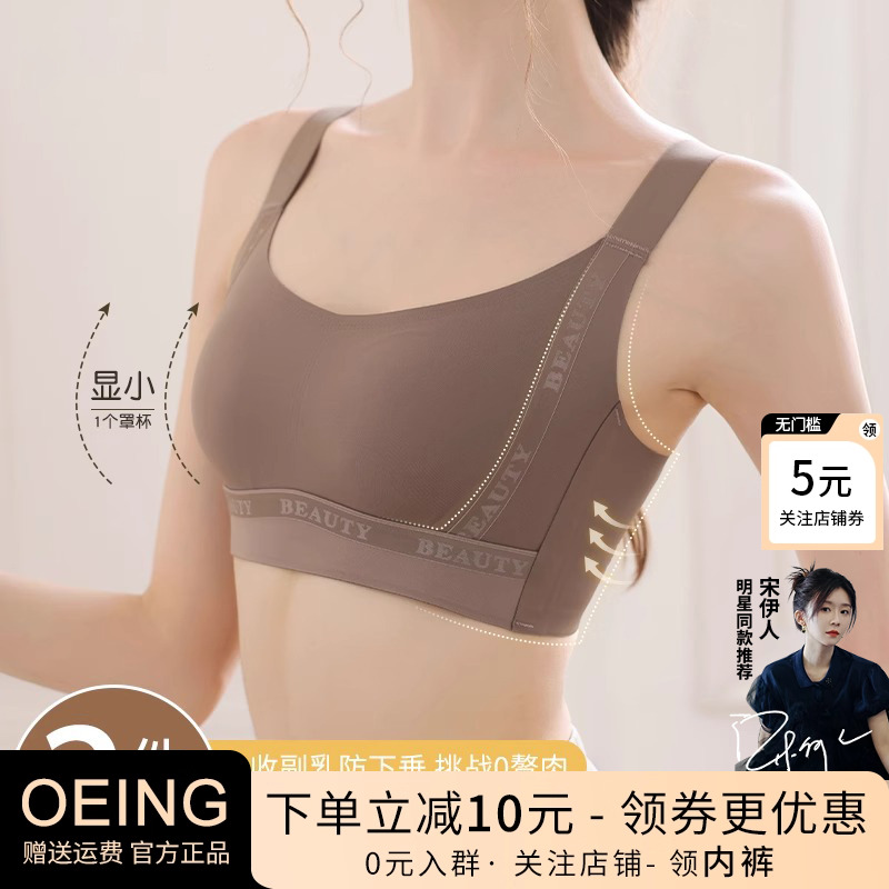 双重提拉收副乳内衣女薄款大胸显小胸全罩杯聚拢无痕防下垂文胸罩