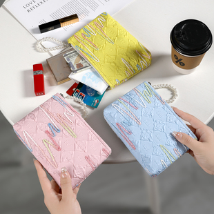 小香风高颜值零钱包女生便捷卡包硬币钥匙口红蓝牙多功能一体收纳