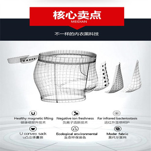 英国VK官方正品卫裤纯棉透气男士增大生理保健平角磁石内裤男裤衩