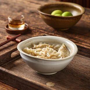 陶瓷粗陶家用吃饭隔热汤面碗手工日式 池上 粗陶碗餐具食器可微波