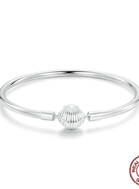 简约贝壳基础手链s925纯银diy串珠基础链饰品手镯百搭