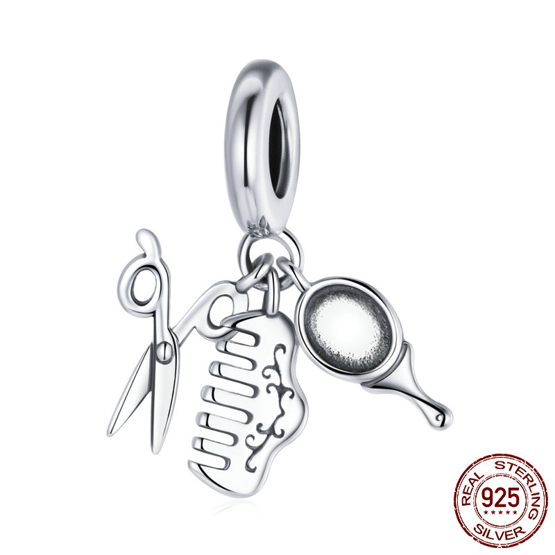 S925纯银精致女孩套装吊坠