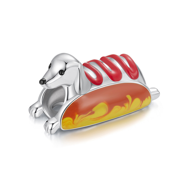 趣味腊肠狗串珠热狗diy珠子饰品