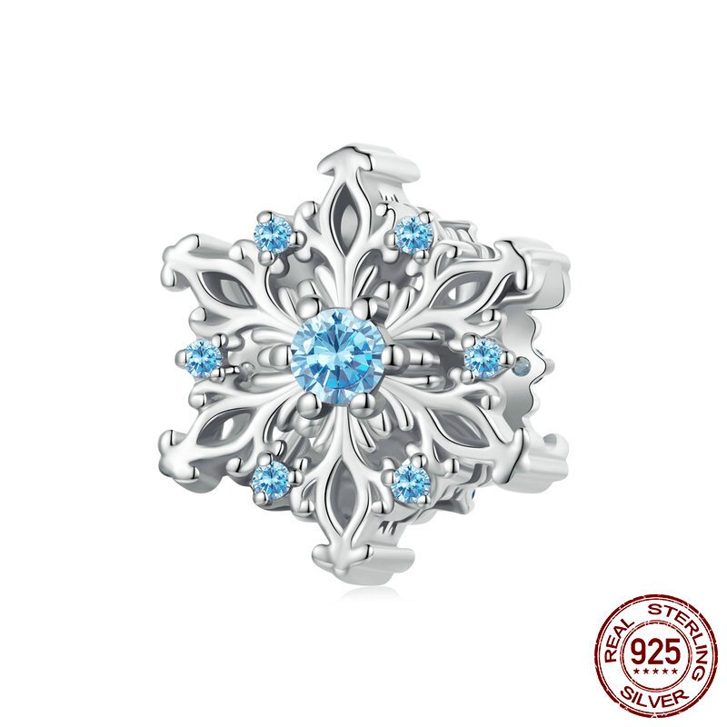 雪花镂空串珠s925纯银DIY饰品