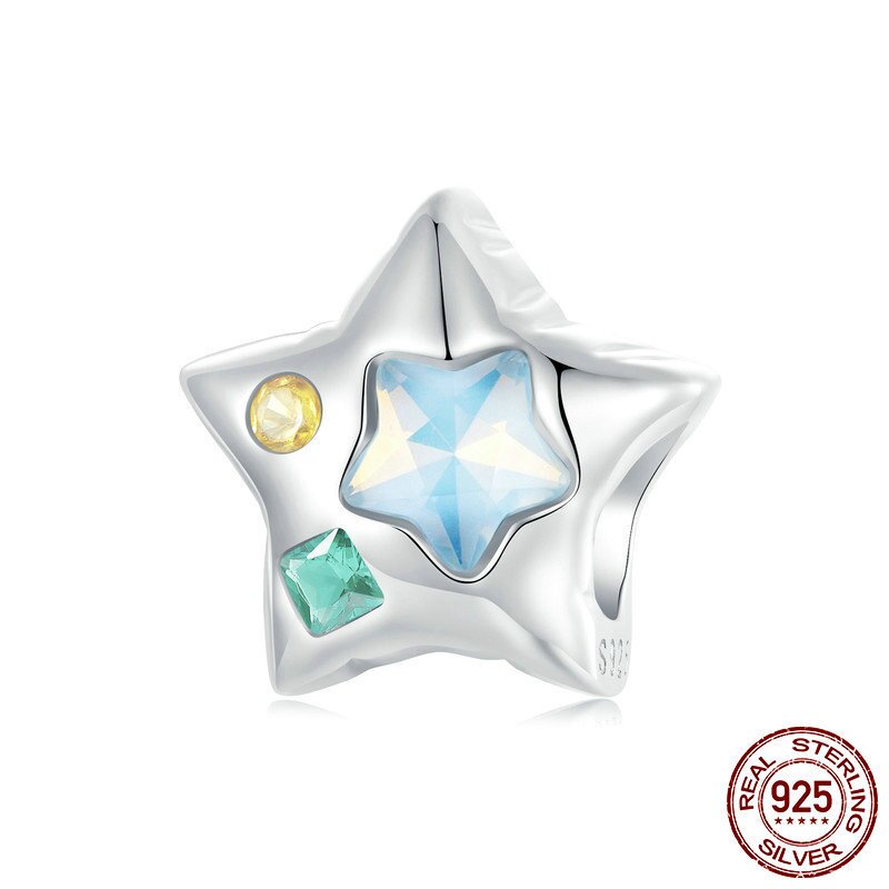 五角星diy手链串珠s925纯银