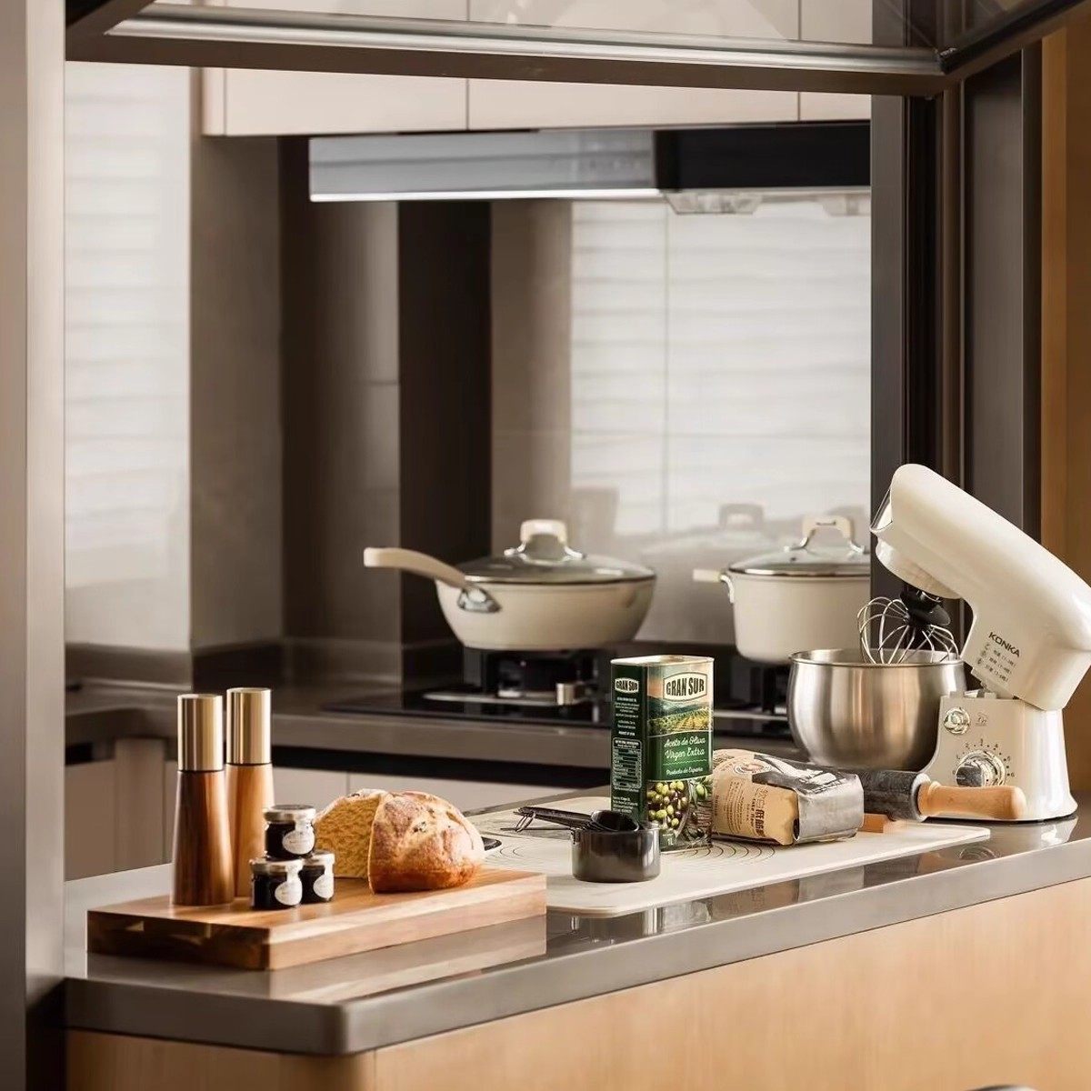 现代简约样板间厨房台面软装饰品锅具砧板套装摆件展厅橱柜饰品,家居饰品,装饰摆件,淘宝优惠券,粉丝福利购,淘宝优惠卷