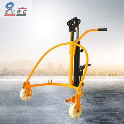 铁塑两用手动液压搬运叉车50kg脚踏式咬嘴搬运车手动油桶搬运车