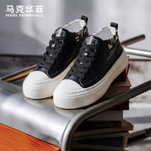 马克华菲官方旗舰男鞋高帮皮鞋