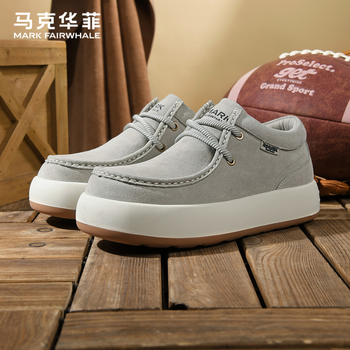 马克华菲官方旗舰男鞋厚底板鞋