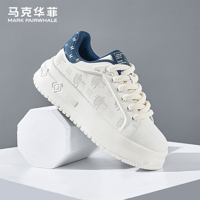 马克华菲小白鞋男款2026新款春季百搭增高休闲板鞋子男鞋厚底潮鞋
