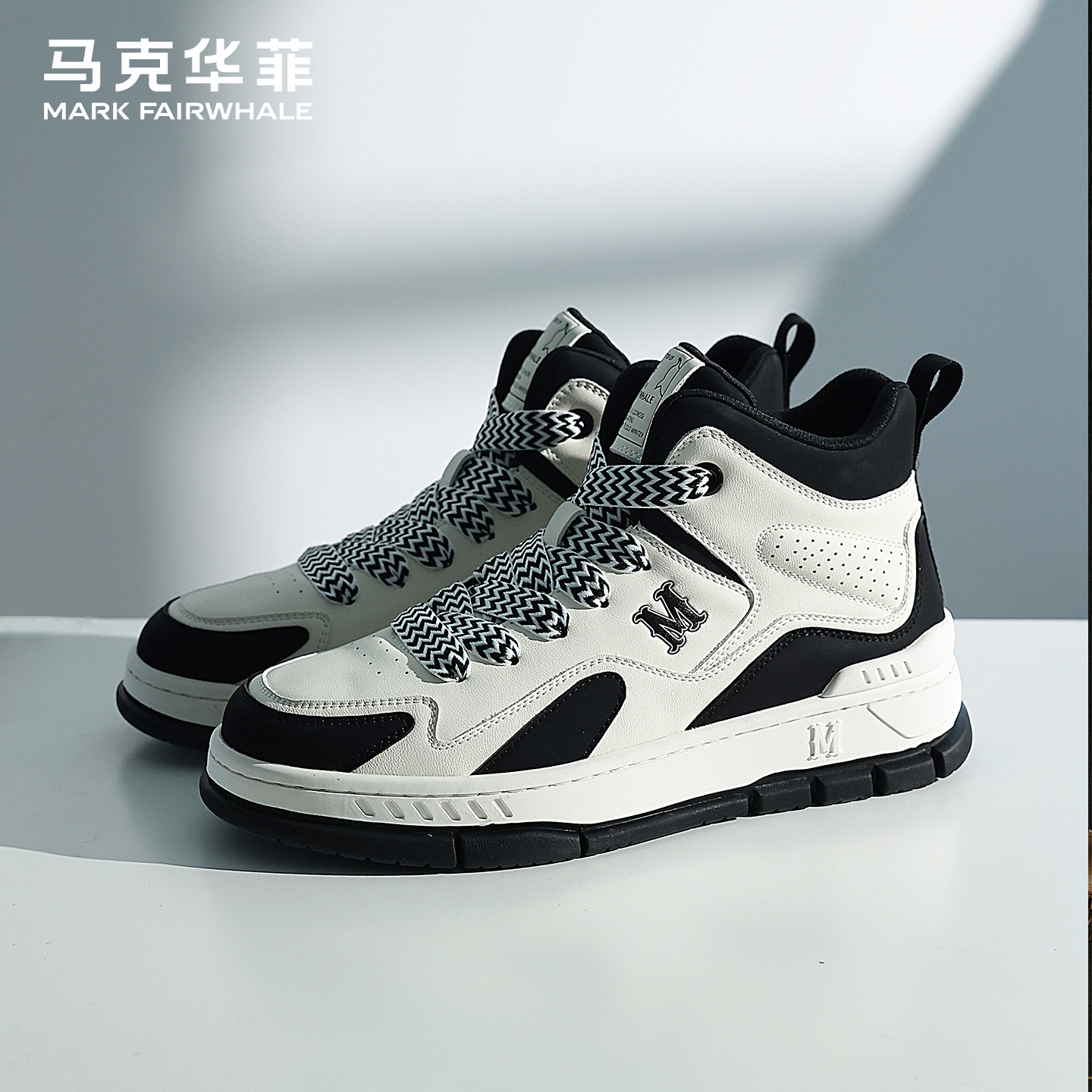 马克华菲旗舰男高帮鞋运动休闲鞋