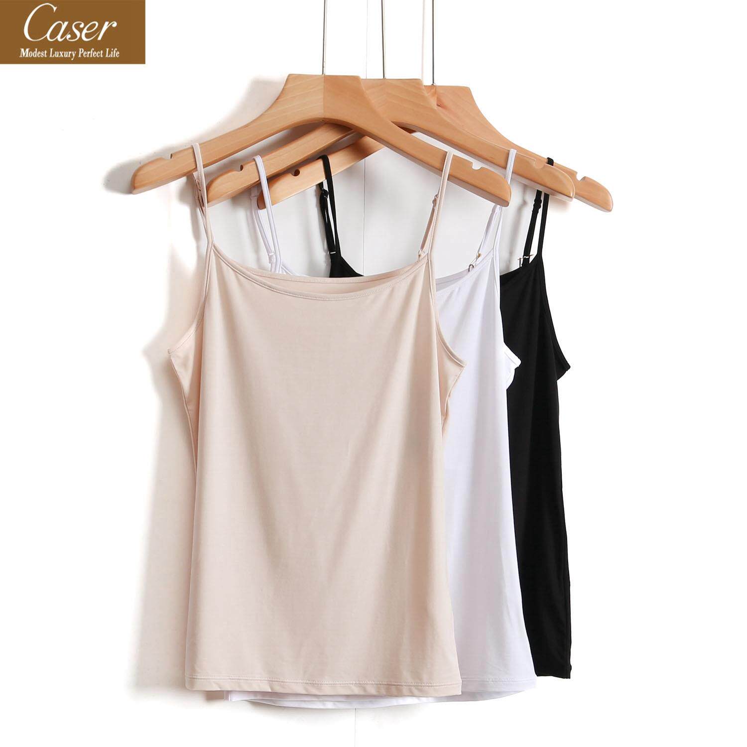 凯撒caser女士优可丝背心白色吊带夏季莫代尔内搭打底衫BK02-3062