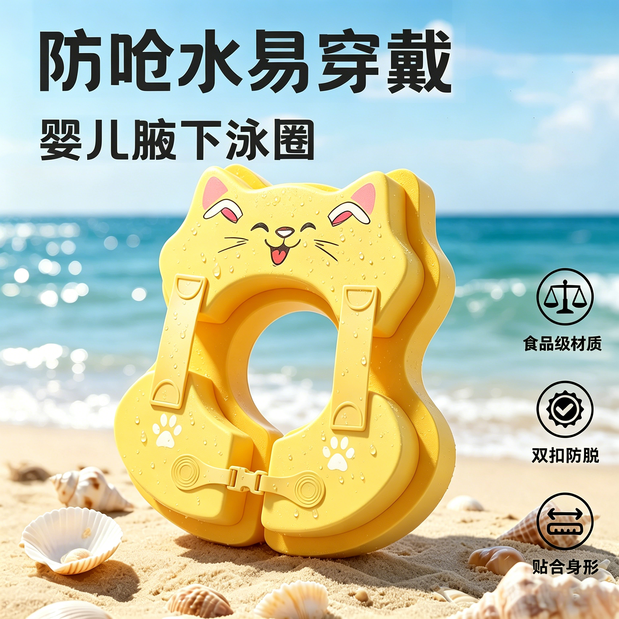 儿童腋下游泳圈新款免充气加厚款