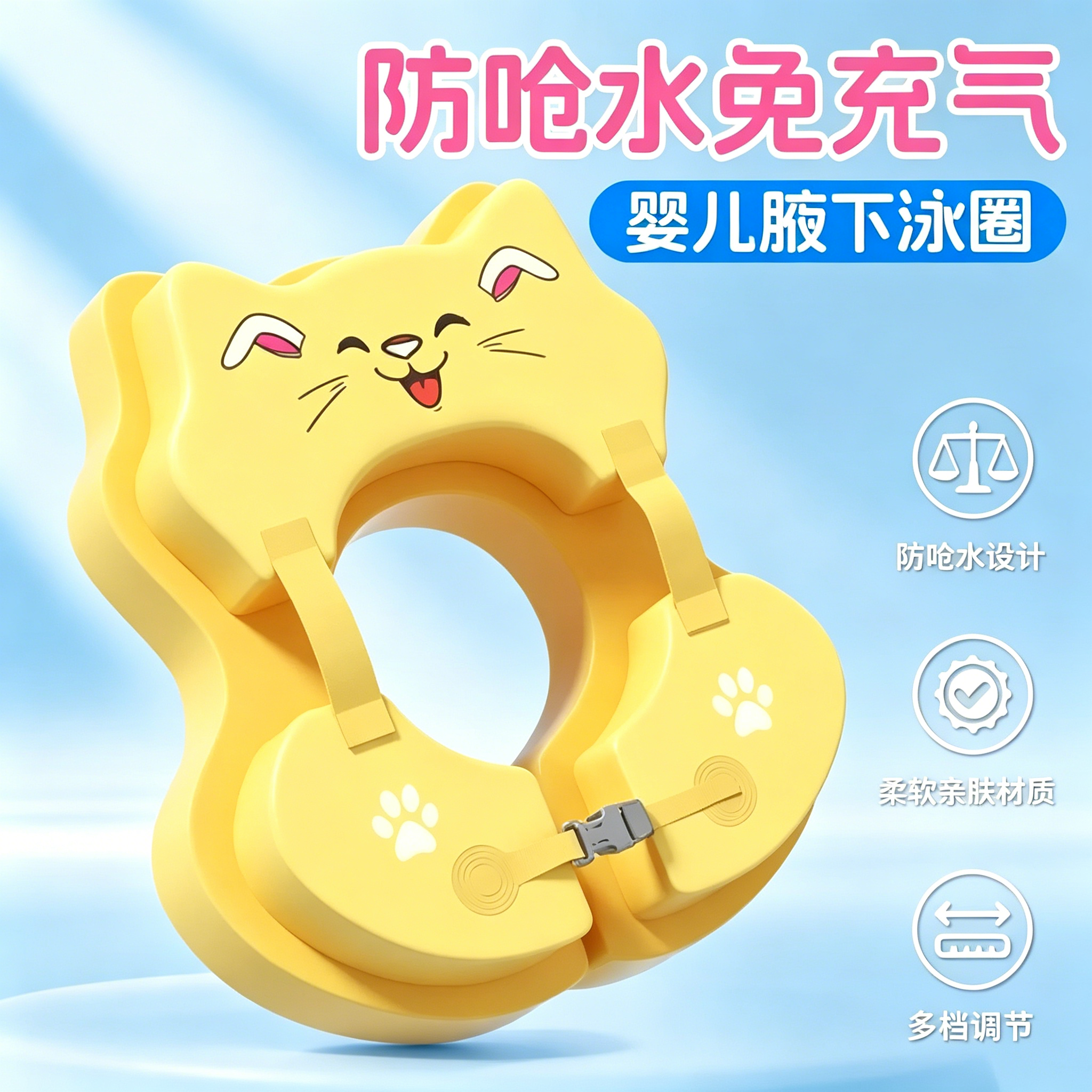 婴儿游泳圈免充气新生儿小月龄v