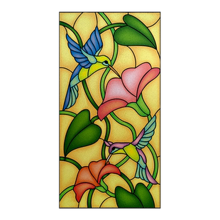 静电免胶贴膜防走光卫生间防窥透光不透明欧式复古彩色玻璃贴纸