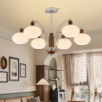 中古风客厅吊灯2025新款现代简约餐厅卧室大气吊灯套餐组合灯具