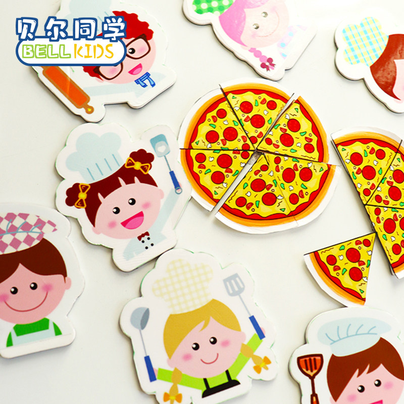 厨师披萨磁性贴英语课堂竞争机制分组pk黑板贴教具小组互动小游戏
