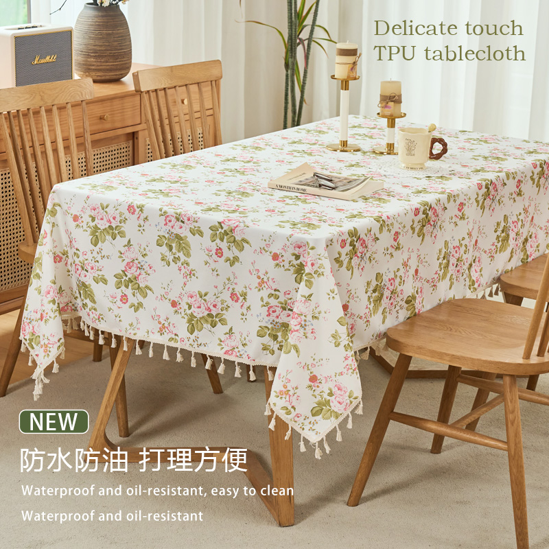 ins法式田园TPU防油防水免洗桌布