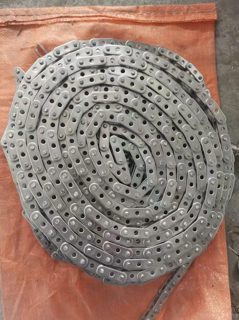 不锈钢链条单双排大节距弯板链条工业传动输送链条滚珠直板链条