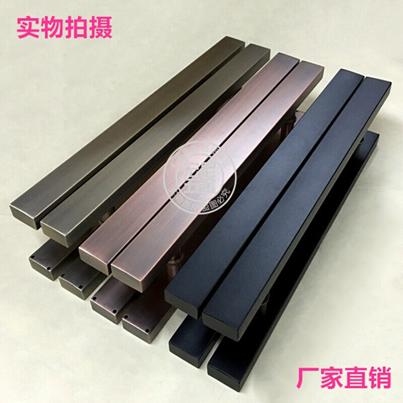 极速仿古玻璃大门拉手欧式推拉玻璃门木门把手不锈钢拉VV手黑色38