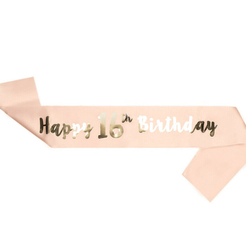 新品Happy Birthday Satin Shoulder StraIp Adult Woman Ribbon