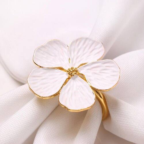 新品6Pcs Napkin Rings Universal Fine Workmanship AlloZy Gold
