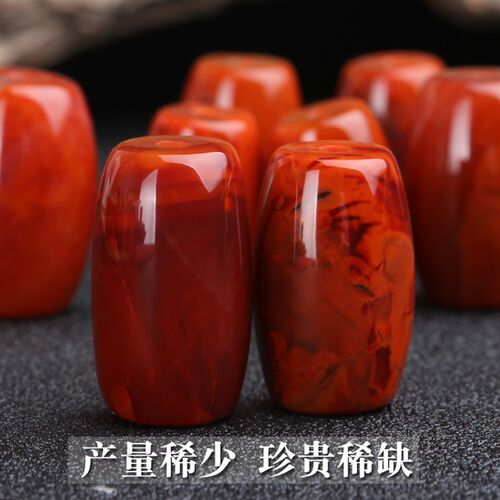 新品包邮天然凉山南红玛瑙火焰纹桶珠腰珠星月金刚U白玉菩提配饰