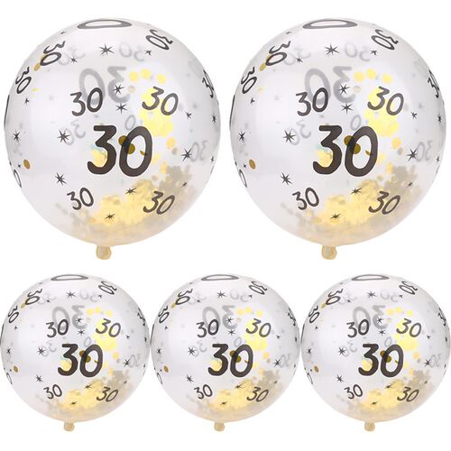 新品5pcs Ballon 30 40 50th Happy Birthday Age ConfetXti Fill