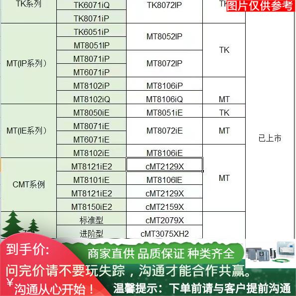 威纶通MT8101iE/CMT2109X2/MT8121iE2/cMT2129X/MT8150iE2 操控屏